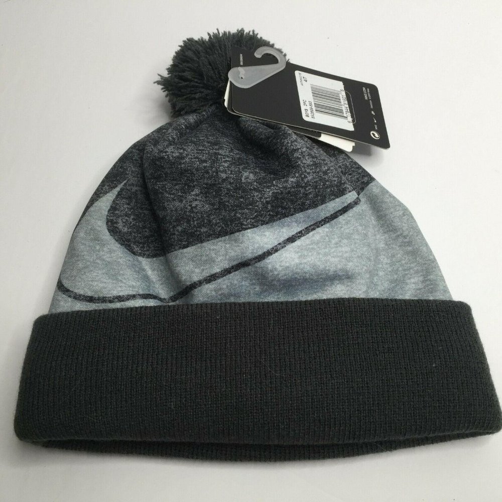 Nike Youth Boys One Size Black Gray Beanie Hat